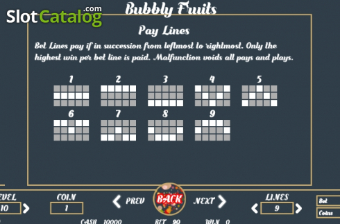 Οθόνη9. Bubbly Fruits Κουλοχέρης