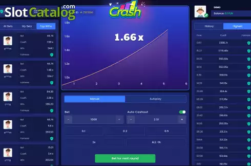 Οθόνη5. Crash (BetConstruct) Κουλοχέρης 