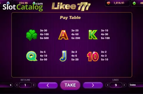 Οθόνη6. 777 Likee Κουλοχέρης