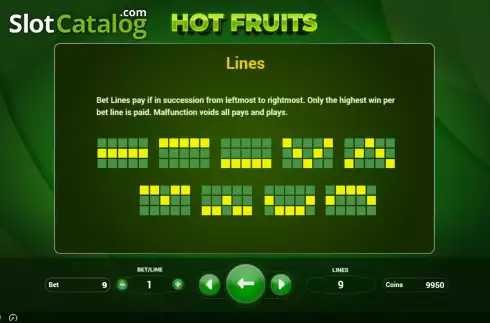 Οθόνη9. Hot Fruits (BetConstruct) Κουλοχέρης