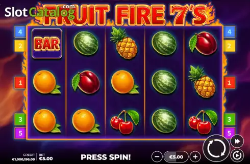 Οθόνη2. Fruit Fire 7's Κουλοχέρης