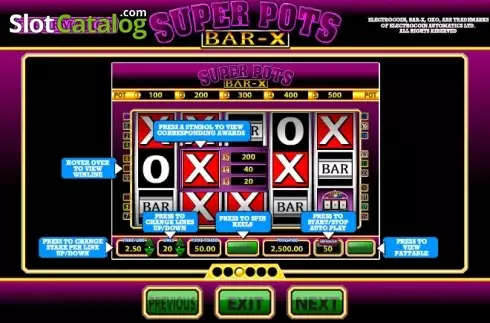 Πίνακας πληρωμών 3. Super Pots Bar-X Κουλοχέρης