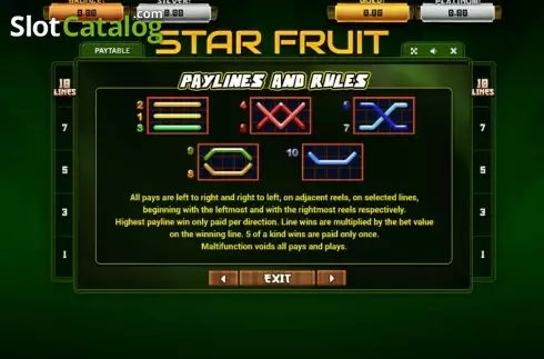 Οθόνη5. Star Fruit (Betsense) Κουλοχέρης
