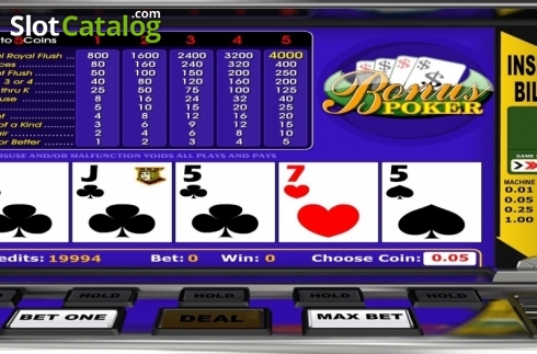 Οθόνη4. Bonus Poker (Betsoft) Κουλοχέρης