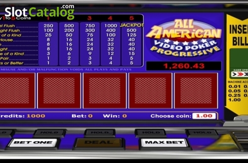 Οθόνη2. All American Poker (Betsoft) Κουλοχέρης