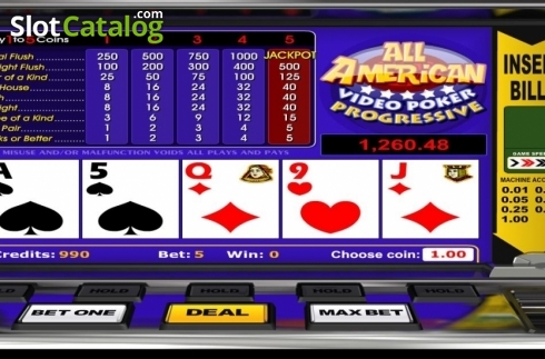 Οθόνη5. All American Poker (Betsoft) Κουλοχέρης