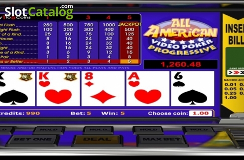 Οθόνη6. All American Poker (Betsoft) Κουλοχέρης