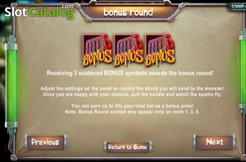 Πίνακας πληρωμών 2. Frankenslot's Monster Κουλοχέρης