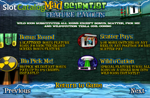 Πίνακας πληρωμών 3. Mad Scientist (Betsoft) Κουλοχέρης