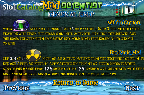 Πίνακας πληρωμών 5. Mad Scientist (Betsoft) Κουλοχέρης