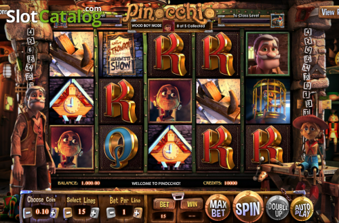 Ροδέλες. Pinocchio (Betsoft) Κουλοχέρης