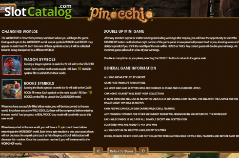 Πίνακας πληρωμών 3. Pinocchio (Betsoft) Κουλοχέρης