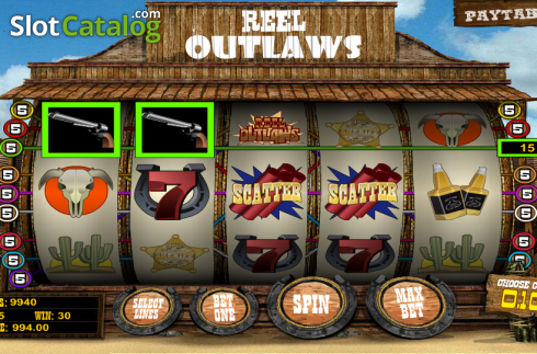 Ροδέλες. Reel Outlaws Κουλοχέρης