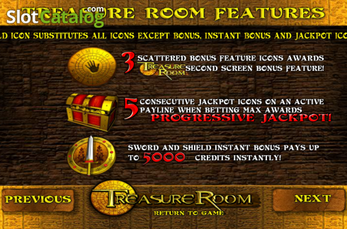 Πίνακας πληρωμών 2. Treasure Room Κουλοχέρης