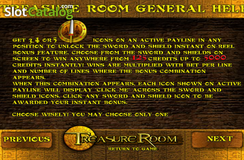 Πίνακας πληρωμών 4. Treasure Room Κουλοχέρης