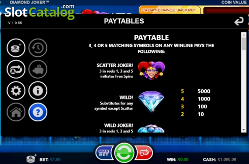 Οθόνη7. Diamond Joker (Games Inc) Κουλοχέρης
