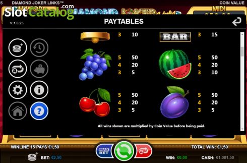 Οθόνη9. Diamond Joker Links Κουλοχέρης 