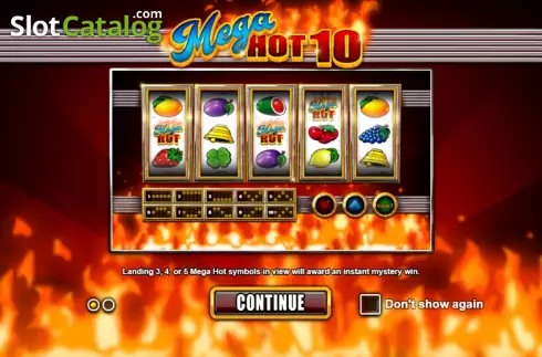 Οθόνη2. Mega Hot 10 (Games Inc) Κουλοχέρης 