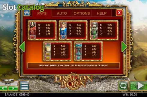 Πίνακας πληρωμών 2. Dragon Born Κουλοχέρης