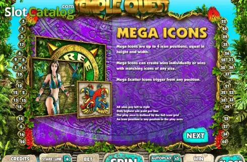 Πίνακας πληρωμών 2. Temple Quest Κουλοχέρης