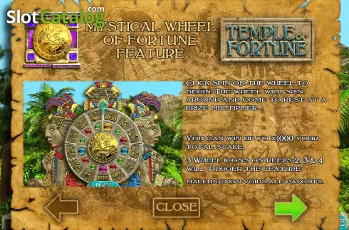 Πίνακας πληρωμών 2. Temple Of Fortune Κουλοχέρης