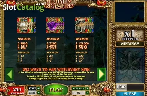 Πίνακας πληρωμών 2. Tumblin' Treasures Κουλοχέρης