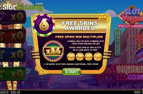 Οθόνη5. Slot Vegas Fully Loaded Megaquads Κουλοχέρης