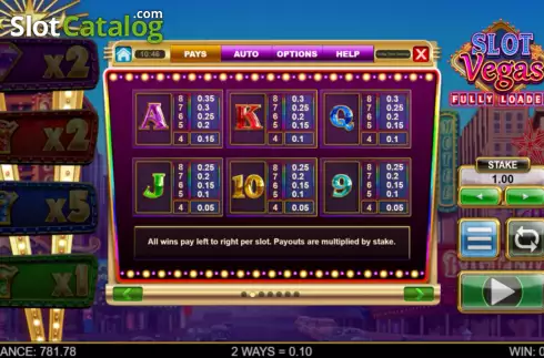 Οθόνη9. Slot Vegas Fully Loaded Megaquads Κουλοχέρης