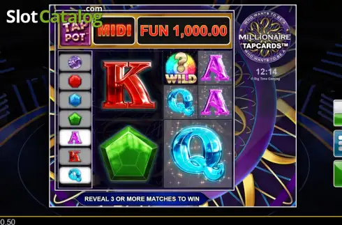 Οθόνη2. Millionaire Tapcards Κουλοχέρης