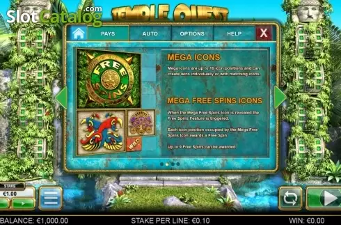 Οθόνη4. Temple Quest Spinfinity Κουλοχέρης