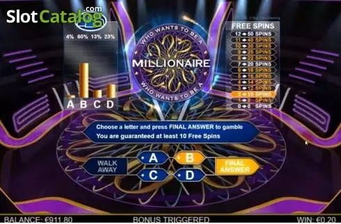 Οθόνη6. Who Wants To Be A Millionaire Megaways Κουλοχέρης