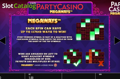Οθόνη6. Party Casino Megaways Κουλοχέρης