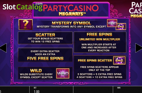 Οθόνη7. Party Casino Megaways Κουλοχέρης