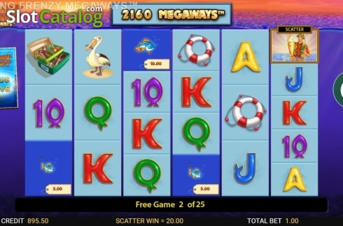 Οθόνη6. Fishin’ Frenzy Megaways Κουλοχέρης