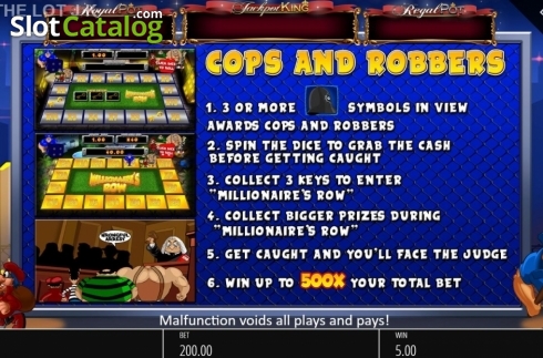 Οθόνη9. Cop the Lot Jackpot King Κουλοχέρης
