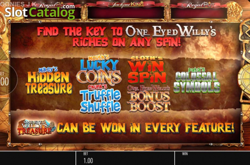 Οθόνη2. The Goonies Jackpot King Κουλοχέρης 