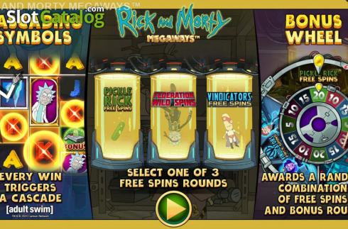Οθόνη2. Rick and Morty Megaways Κουλοχέρης