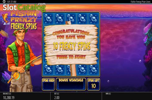 Οθόνη7. Fishin Frenzy Prize Lines Κουλοχέρης