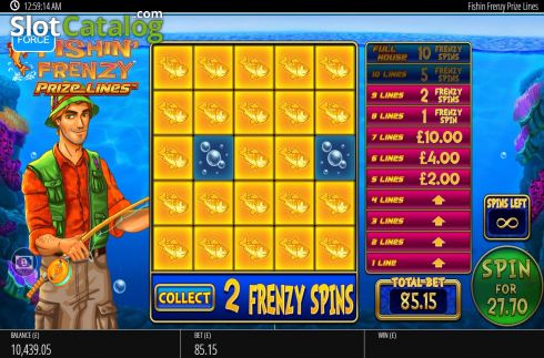 Οθόνη6. Fishin Frenzy Prize Lines Κουλοχέρης