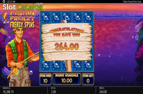Οθόνη9. Fishin Frenzy Prize Lines Κουλοχέρης