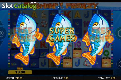 Οθόνη5. Fishin Frenzy Power 4 Slots Κουλοχέρης 