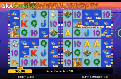 Οθόνη9. Fishin Frenzy Power 4 Slots Κουλοχέρης 