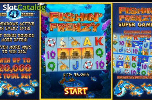 Οθόνη2. Fishin Frenzy Power 4 Slots Κουλοχέρης 
