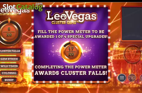 Οθόνη2. Leo Vegas Cluster Gems Κουλοχέρης