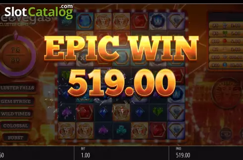 Οθόνη7. Leo Vegas Cluster Gems Κουλοχέρης