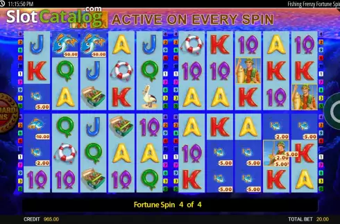Οθόνη9. Fishin' Frenzy Fortune Spins Κουλοχέρης