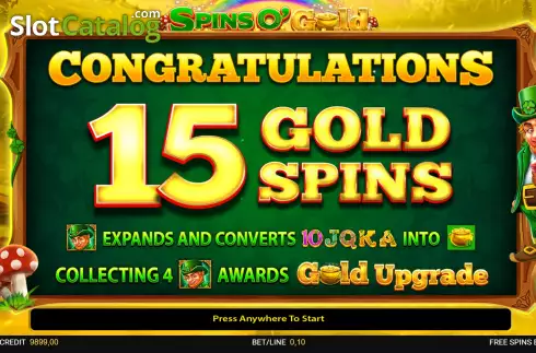Οθόνη9. Spins O' Gold Κουλοχέρης