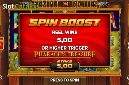 Οθόνη5. Temple of Riches Spin Boost Κουλοχέρης