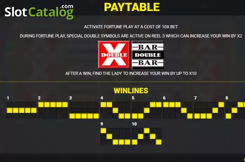 Οθόνη9. Mega Bars Find The Lady Fortune Play Κουλοχέρης 