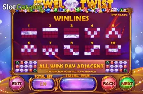 Πίνακας πληρωμών 3. Jewel Twist Κουλοχέρης